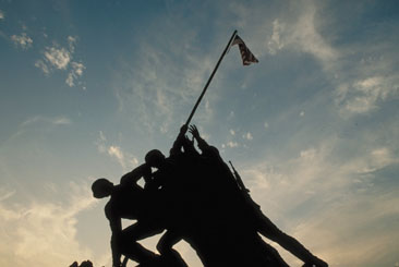 Flag Raising Silhouette