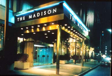 The Madison Hotel Exterior at Night